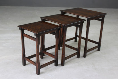 Nest of Oak Tables - Kernow Furniture