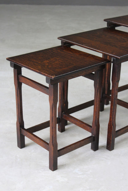 Nest of Oak Tables - Kernow Furniture