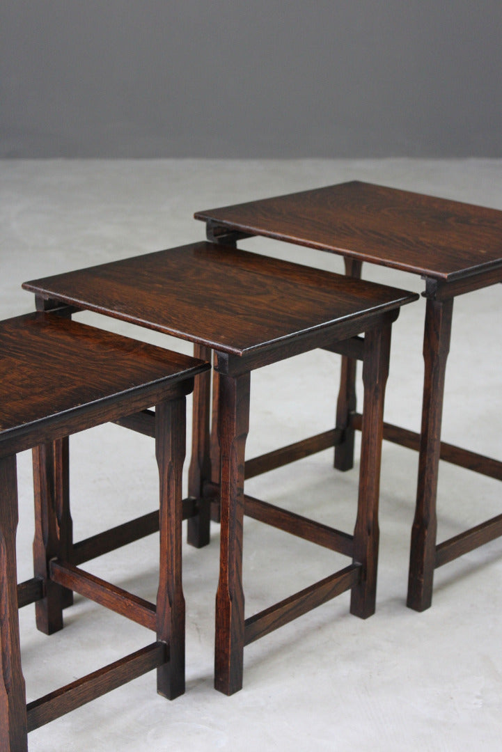 Nest of Oak Tables - Kernow Furniture