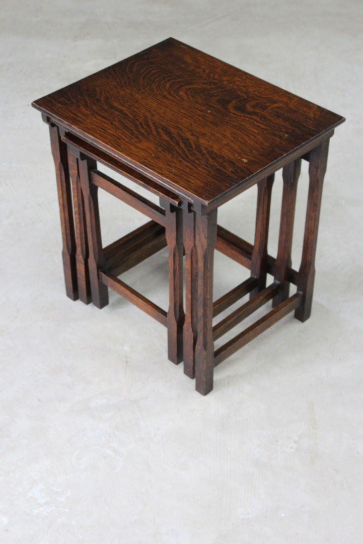 Nest of Oak Tables - Kernow Furniture