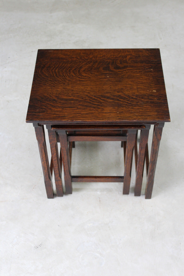 Nest of Oak Tables - Kernow Furniture