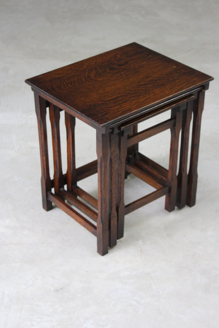 Nest of Oak Tables - Kernow Furniture