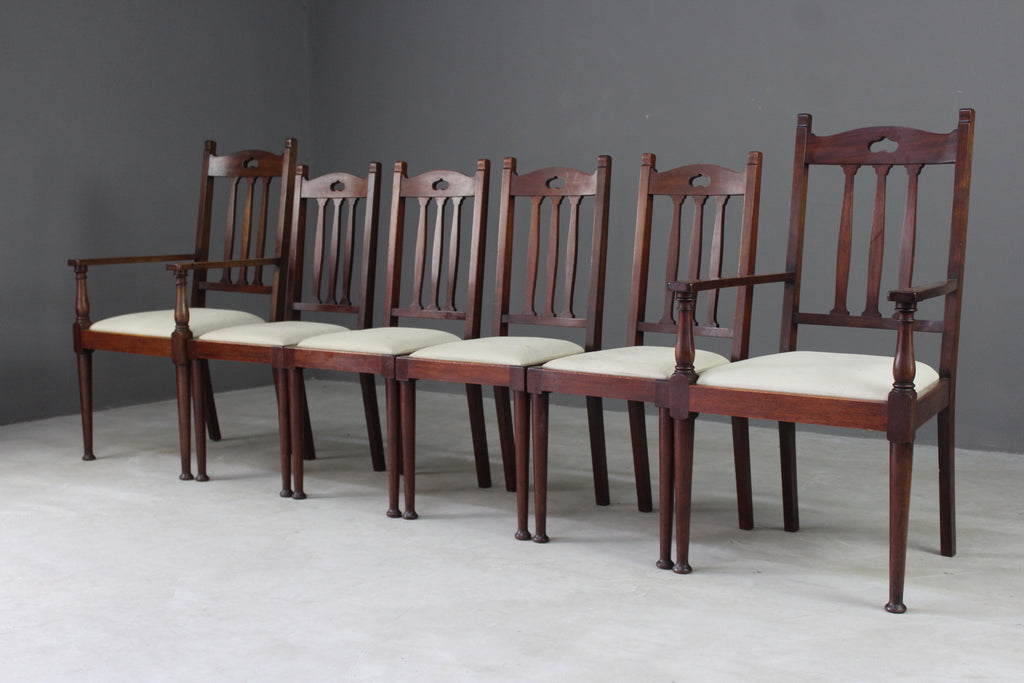 6 Art Nouveau Dining Chairs - Kernow Furniture