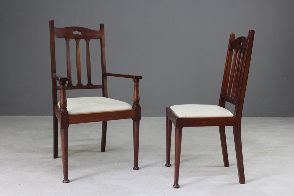 6 Art Nouveau Dining Chairs - Kernow Furniture