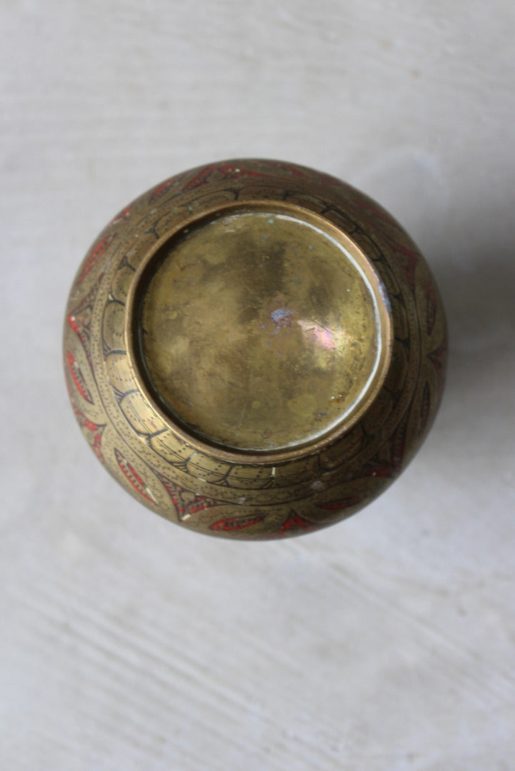 Indian Brass Vase - Kernow Furniture