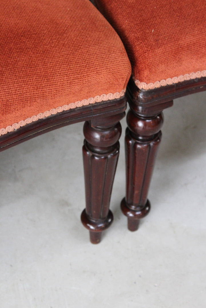 Set 4 Mahogany Balloon Back Dining Chairs - Kernow Furniture