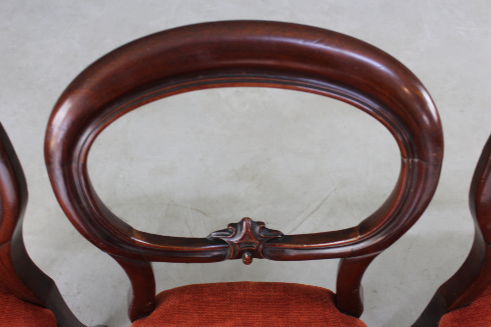 Set 4 Mahogany Balloon Back Dining Chairs - Kernow Furniture