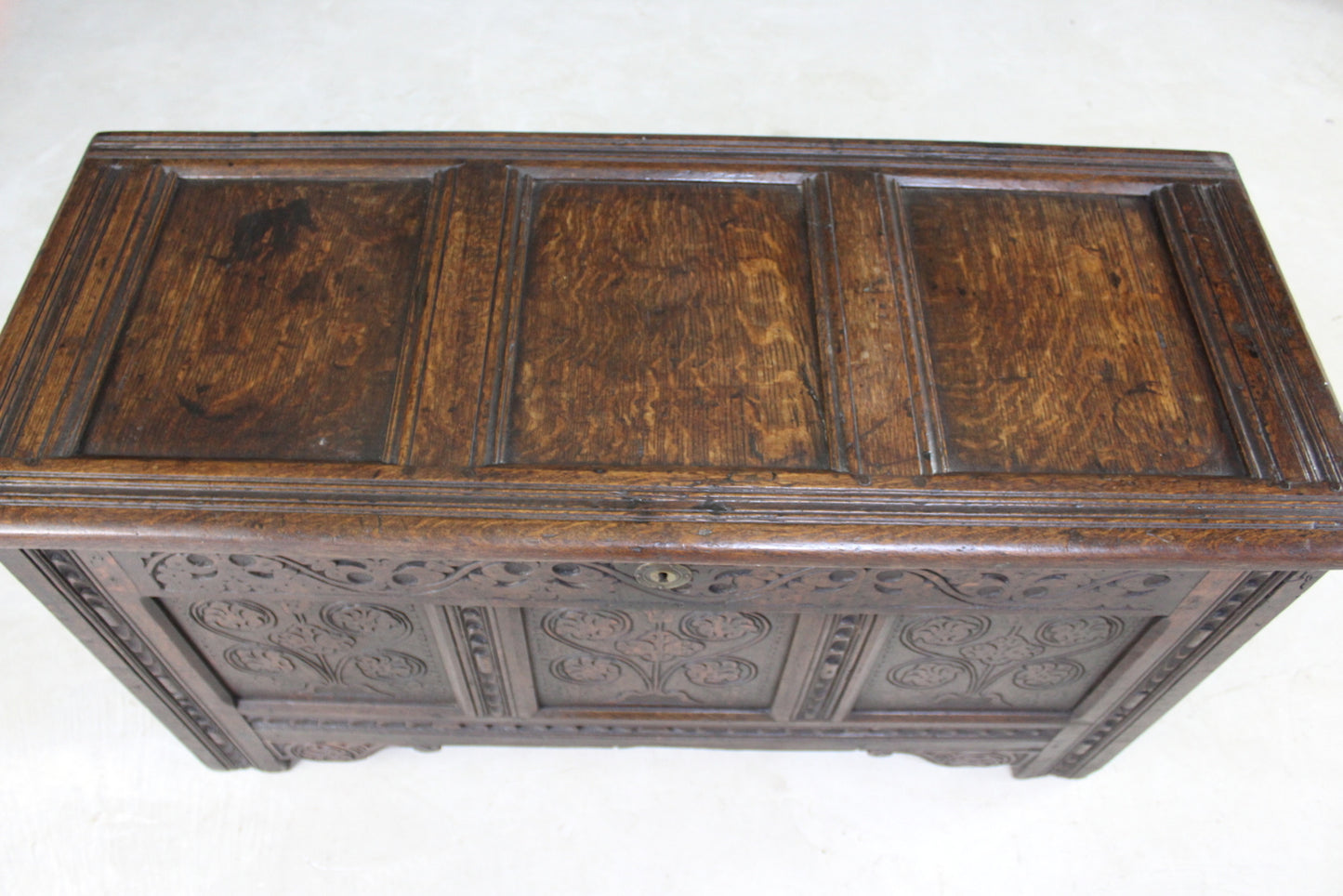 Antique Carved Oak Coffer - Kernow Furniture