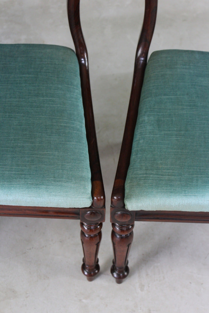 Set 4 Antique Rosewood Dining Chairs - Kernow Furniture