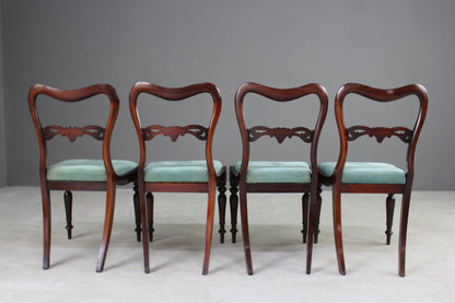 Set 4 Antique Rosewood Dining Chairs - Kernow Furniture