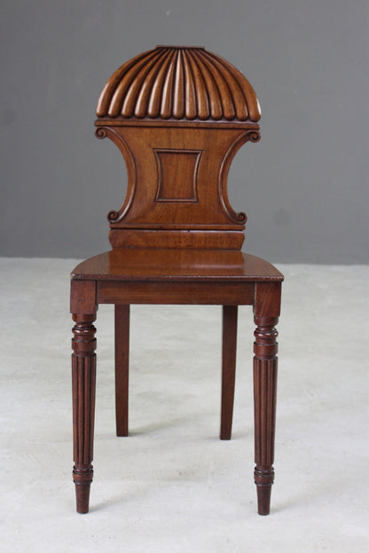 Single Antique Mahogany Hall Chair - Kernow Furniture