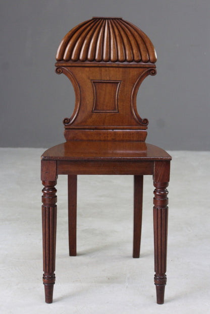 Single Antique Mahogany Hall Chair - Kernow Furniture