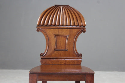 Single Antique Mahogany Hall Chair - Kernow Furniture