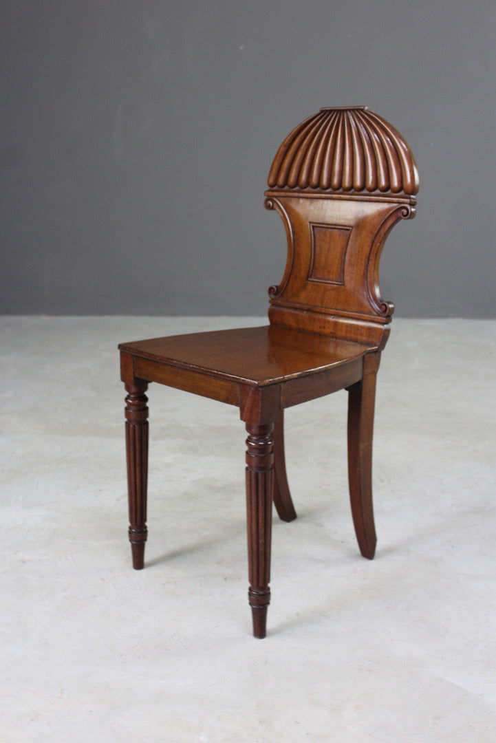 Single Antique Mahogany Hall Chair - Kernow Furniture