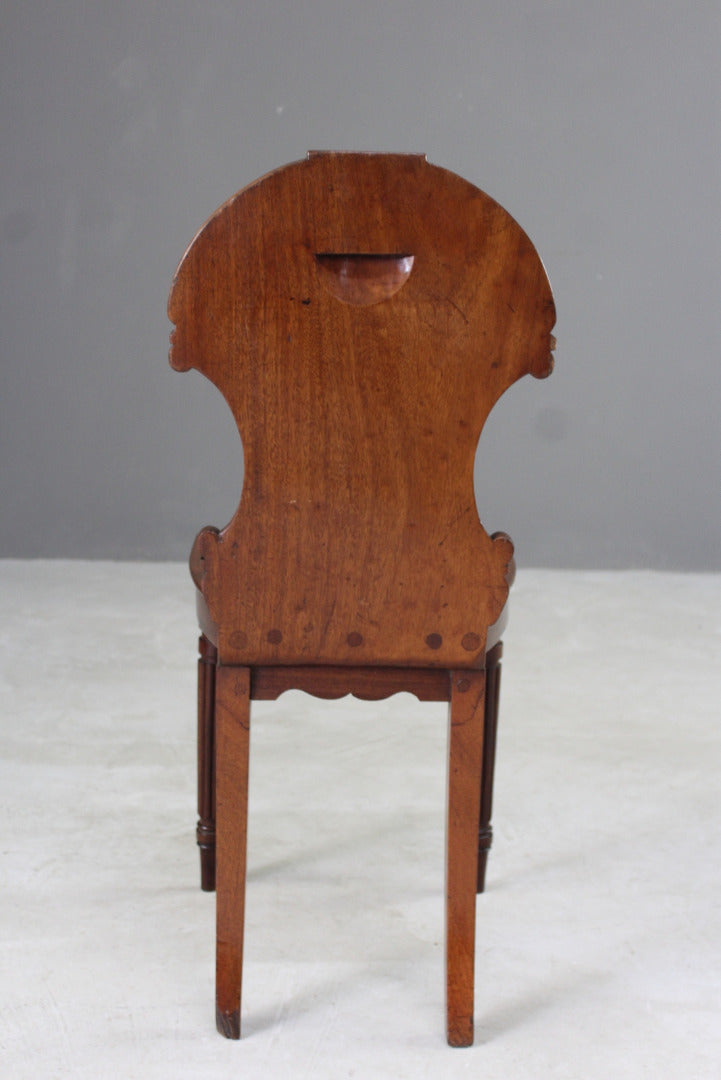 Single Antique Mahogany Hall Chair - Kernow Furniture