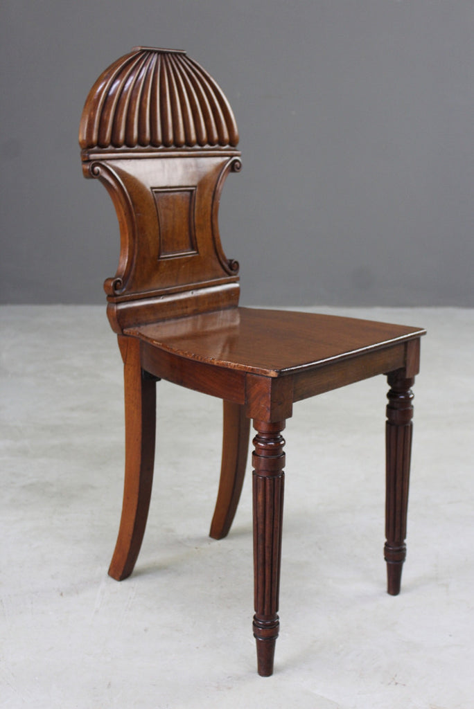 Single Antique Mahogany Hall Chair - Kernow Furniture