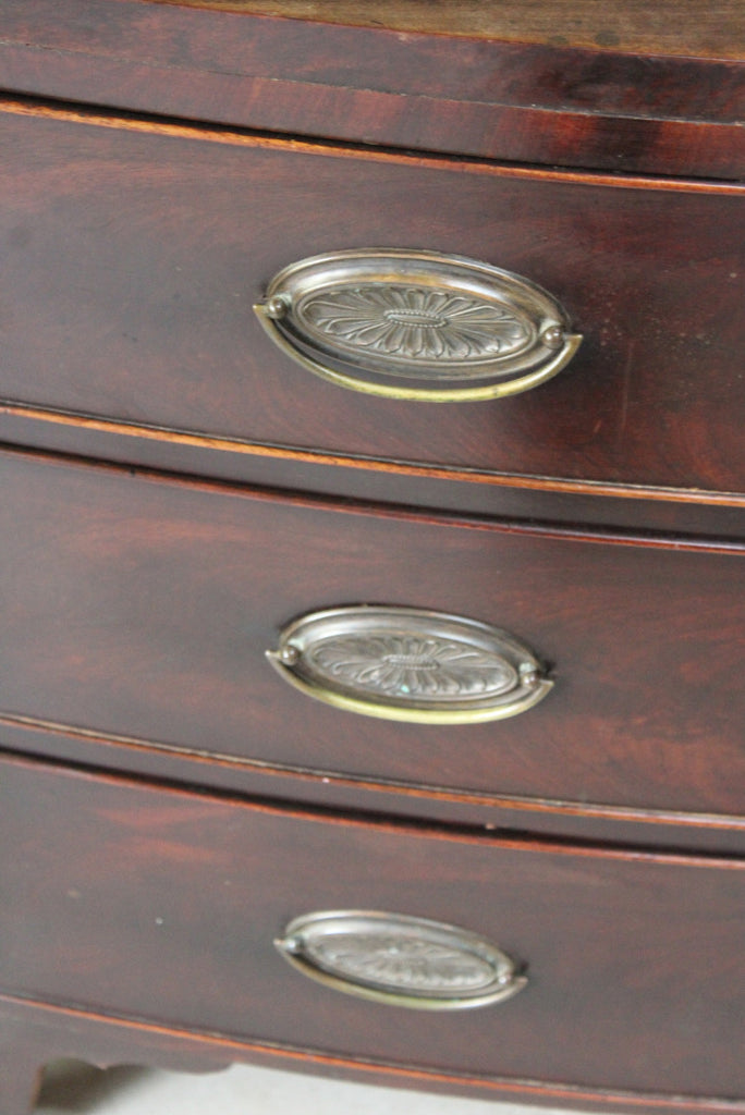 Antique Small Mahogany Bow Front Chest of Drawers - Kernow Furniture