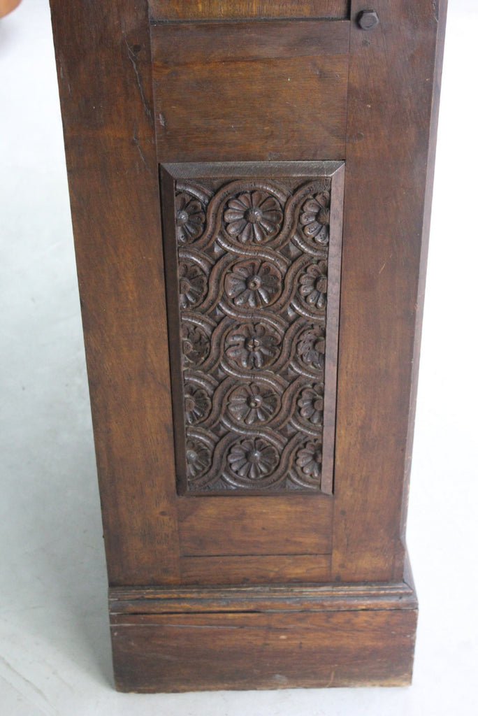 Large Antique Carved Oak Cupboard - Kernow Furniture