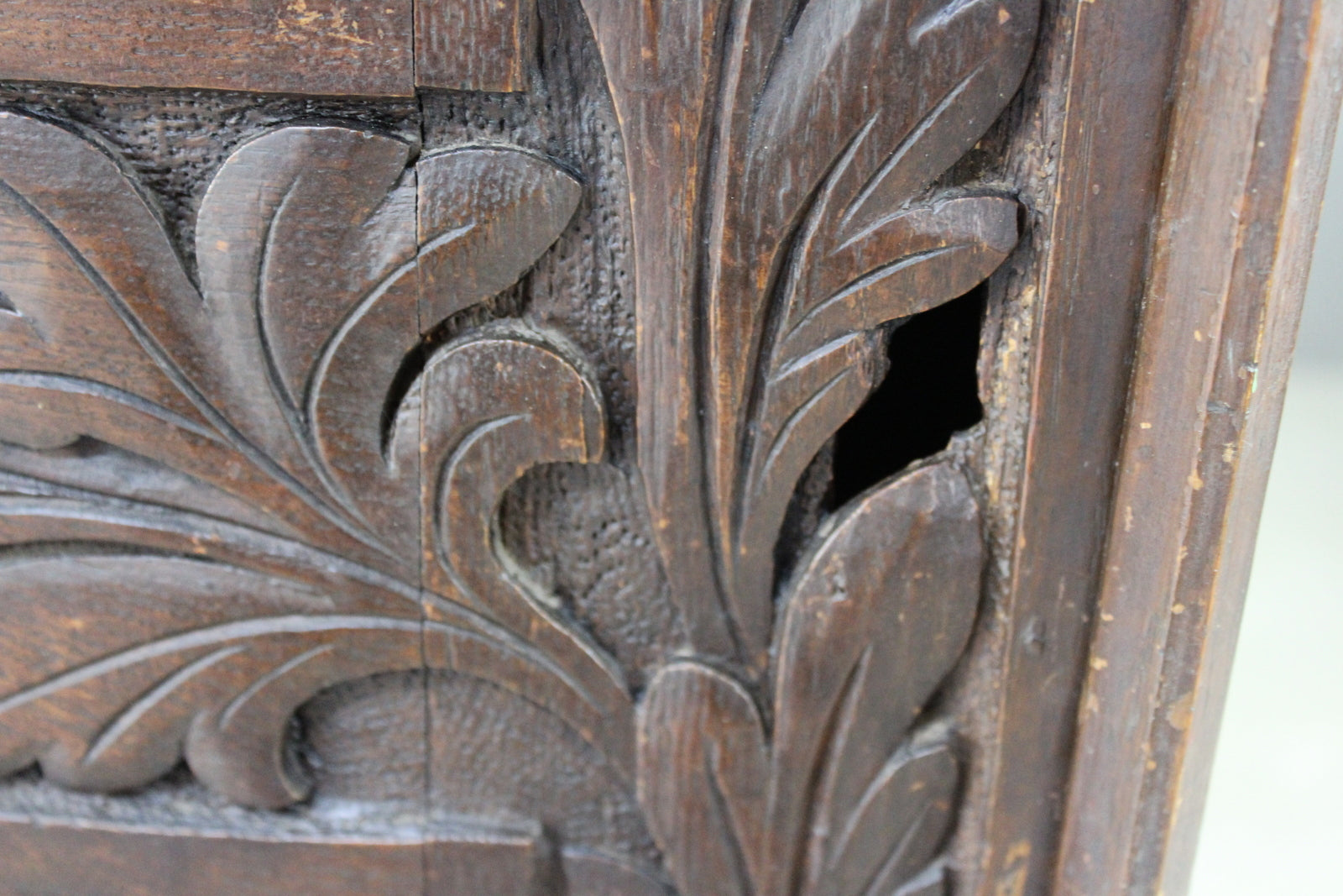 Large Antique Carved Oak Cupboard - Kernow Furniture