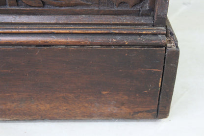 Large Antique Carved Oak Cupboard - Kernow Furniture