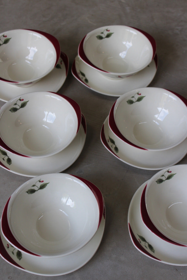 6 Wedgwood Mayfield Bowls & Saucers - Kernow Furniture