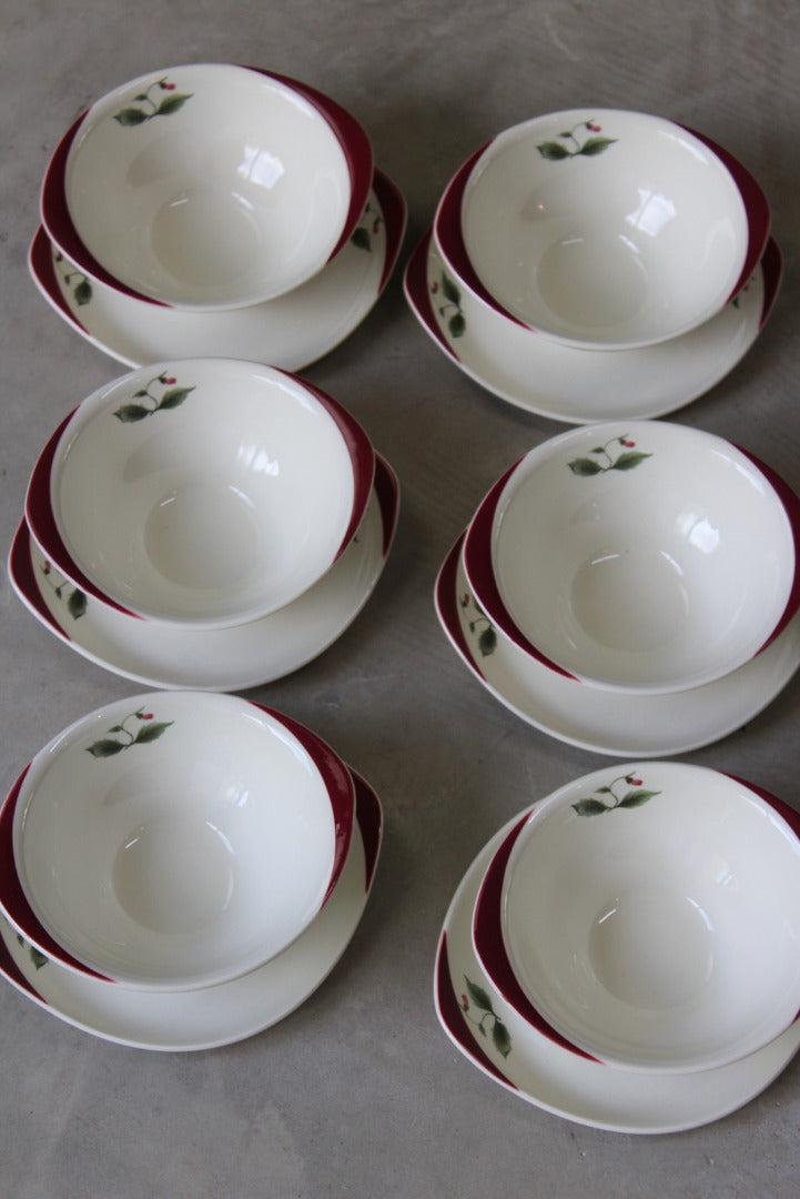 6 Wedgwood Mayfield Bowls & Saucers - Kernow Furniture