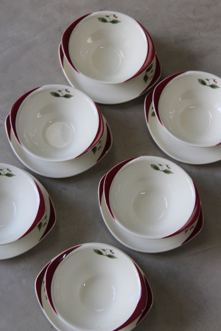 6 Wedgwood Mayfield Bowls & Saucers - Kernow Furniture