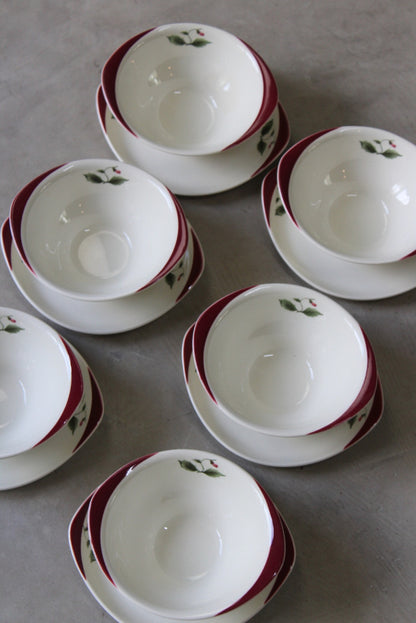 6 Wedgwood Mayfield Bowls & Saucers - Kernow Furniture