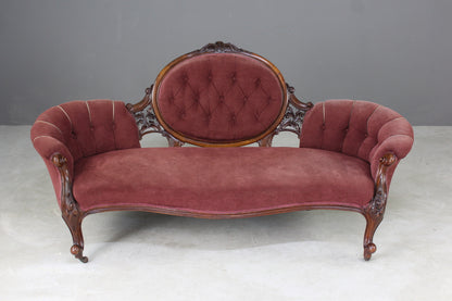 Antique Victorian Mahogany Settee - Kernow Furniture