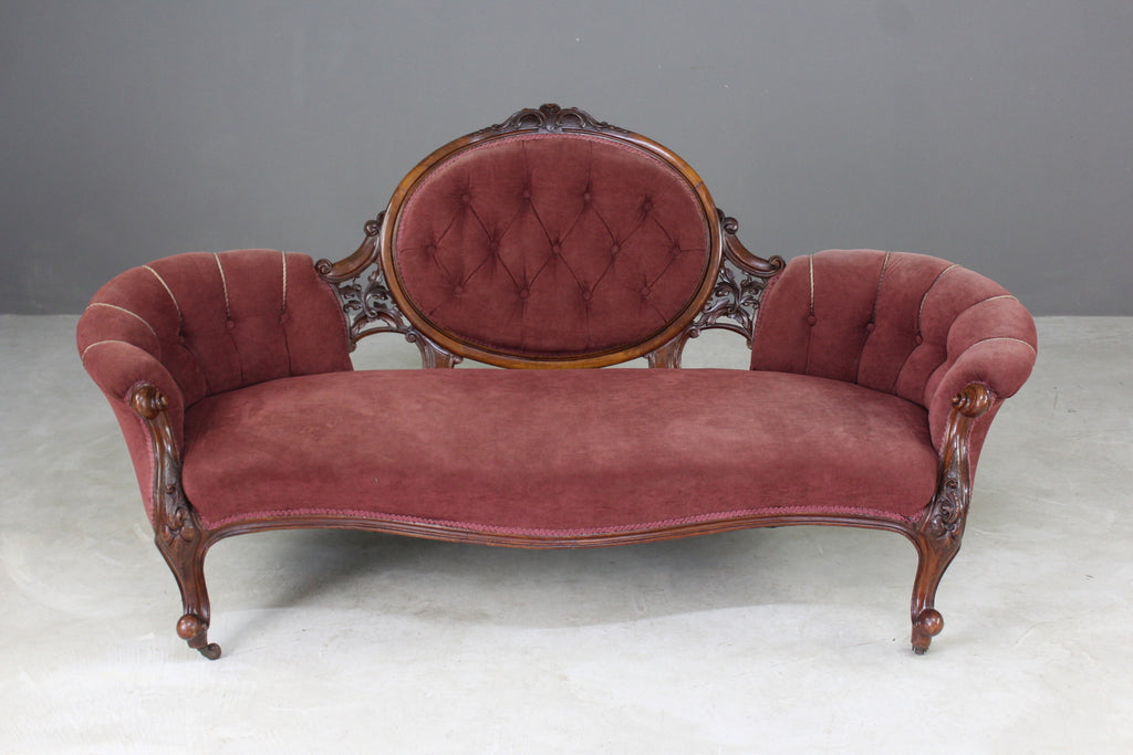 Antique Victorian Mahogany Settee - Kernow Furniture