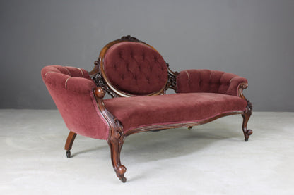 Antique Victorian Mahogany Settee - Kernow Furniture