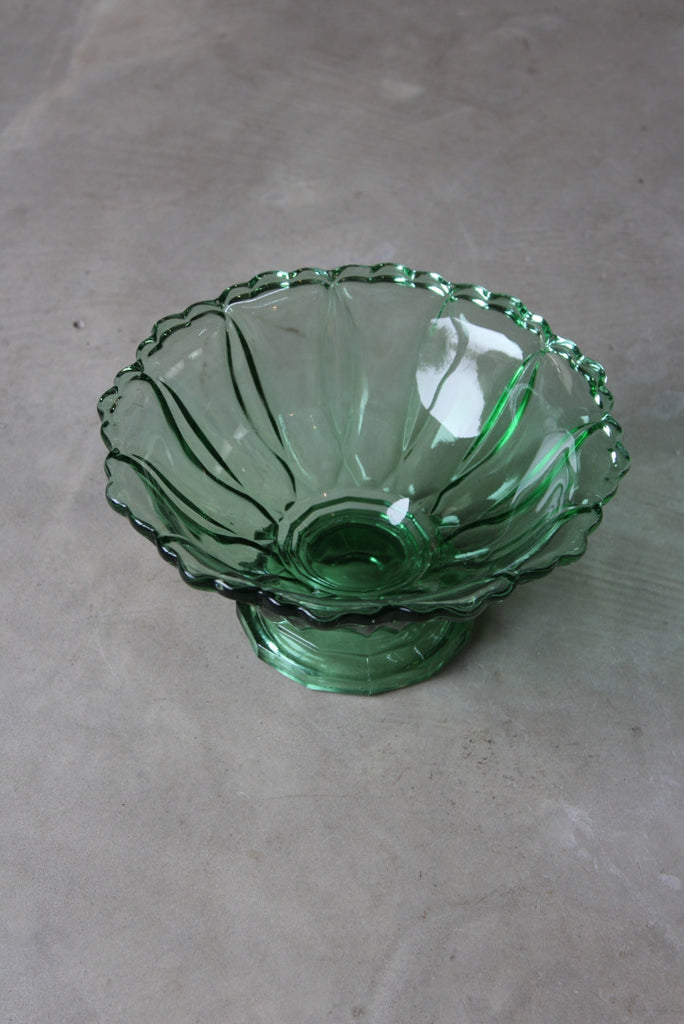 1930s Green Glass Bowl - Kernow Furniture