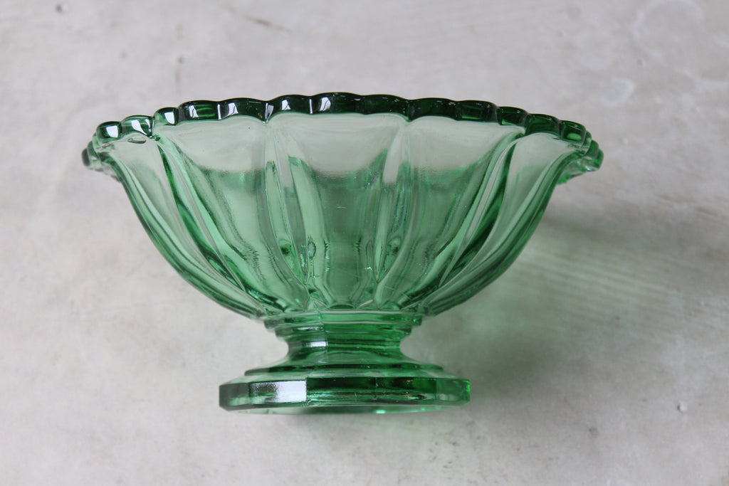 1930s Green Glass Bowl - Kernow Furniture