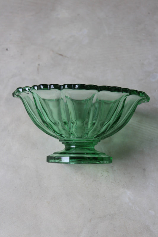 1930s Green Glass Bowl - Kernow Furniture