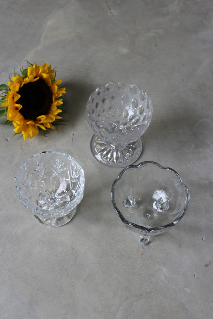 Small Vintage Glass Bowls - Kernow Furniture