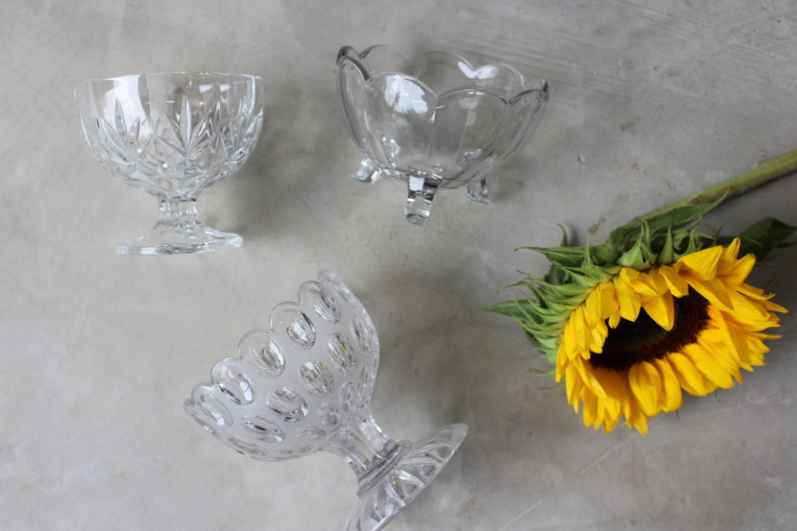 Small Vintage Glass Bowls - Kernow Furniture