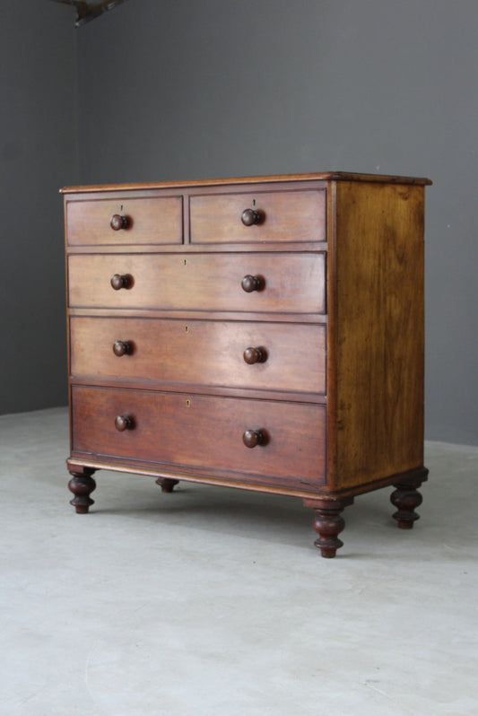 Antique Victorian Mahogany Chest of Drawers - Kernow Furniture