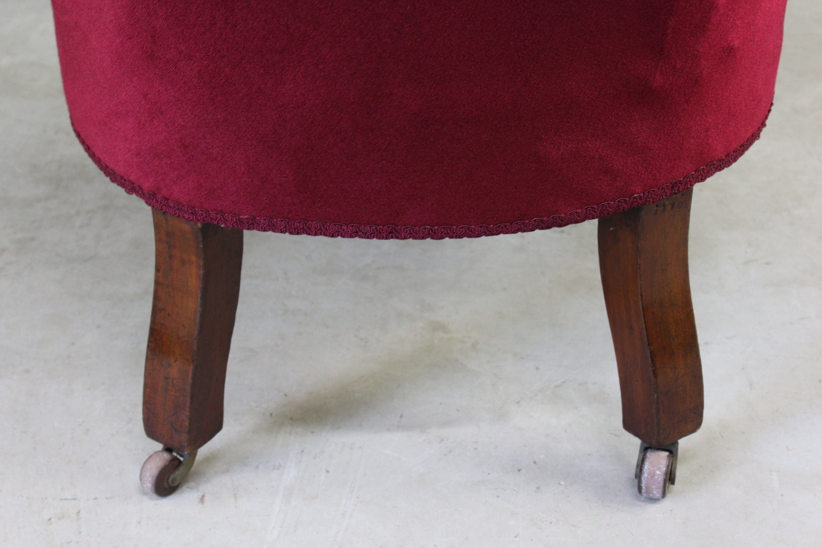 Victorian Red Upholstered Armchair - Kernow Furniture