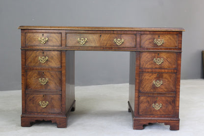 Antique Style Twin Pedestal Mahogany Desk - Kernow Furniture