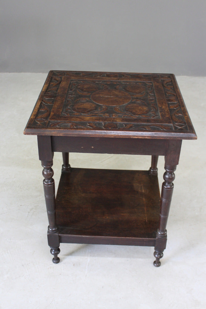 Carved Square Occasional Table - Kernow Furniture