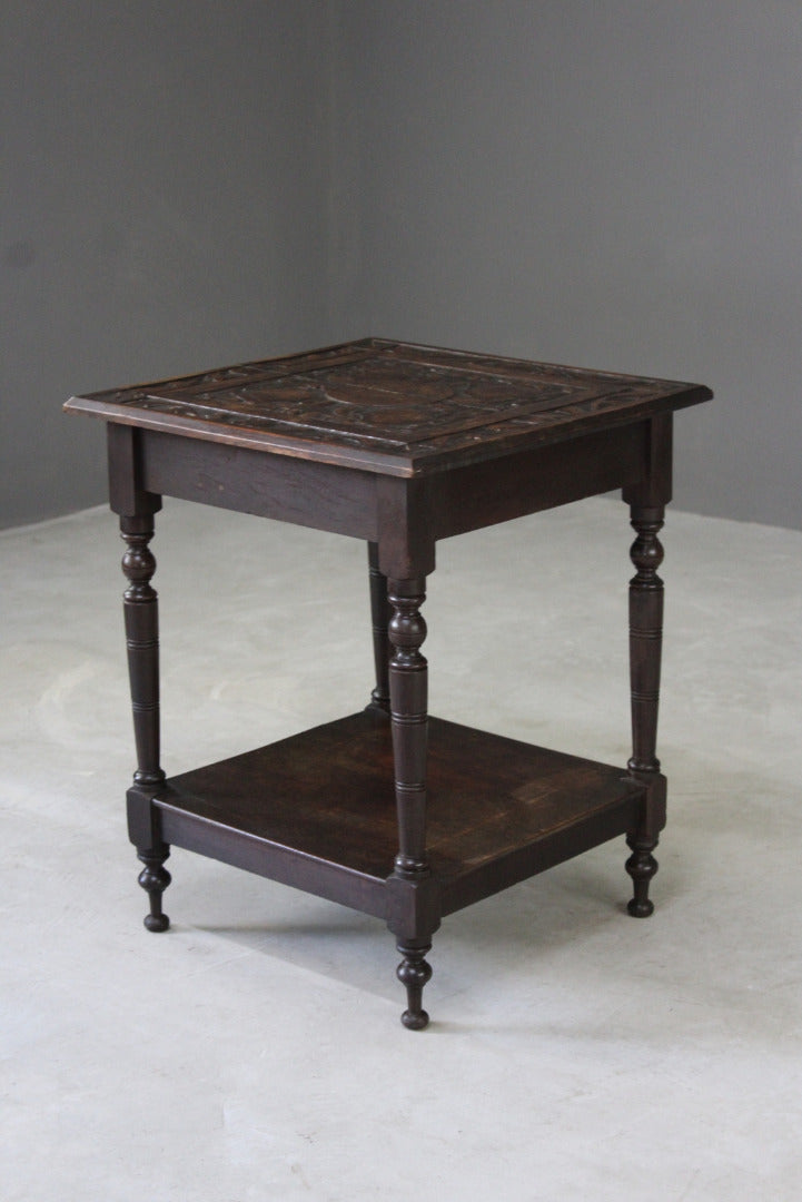 Carved Square Occasional Table - Kernow Furniture