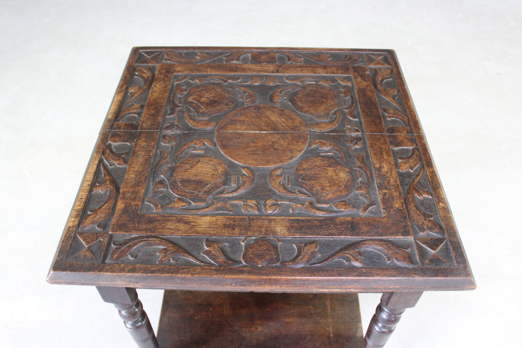 Carved Square Occasional Table - Kernow Furniture