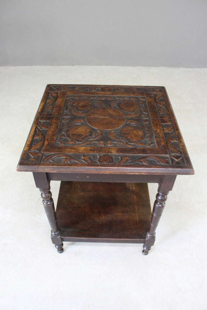 Carved Square Occasional Table - Kernow Furniture