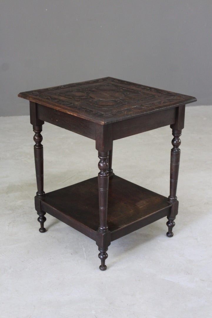 Carved Square Occasional Table - Kernow Furniture