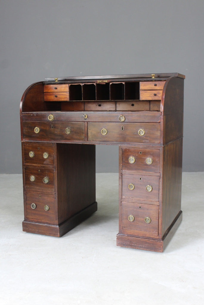 Georgian Mahogany Tambour Desk - Kernow Furniture