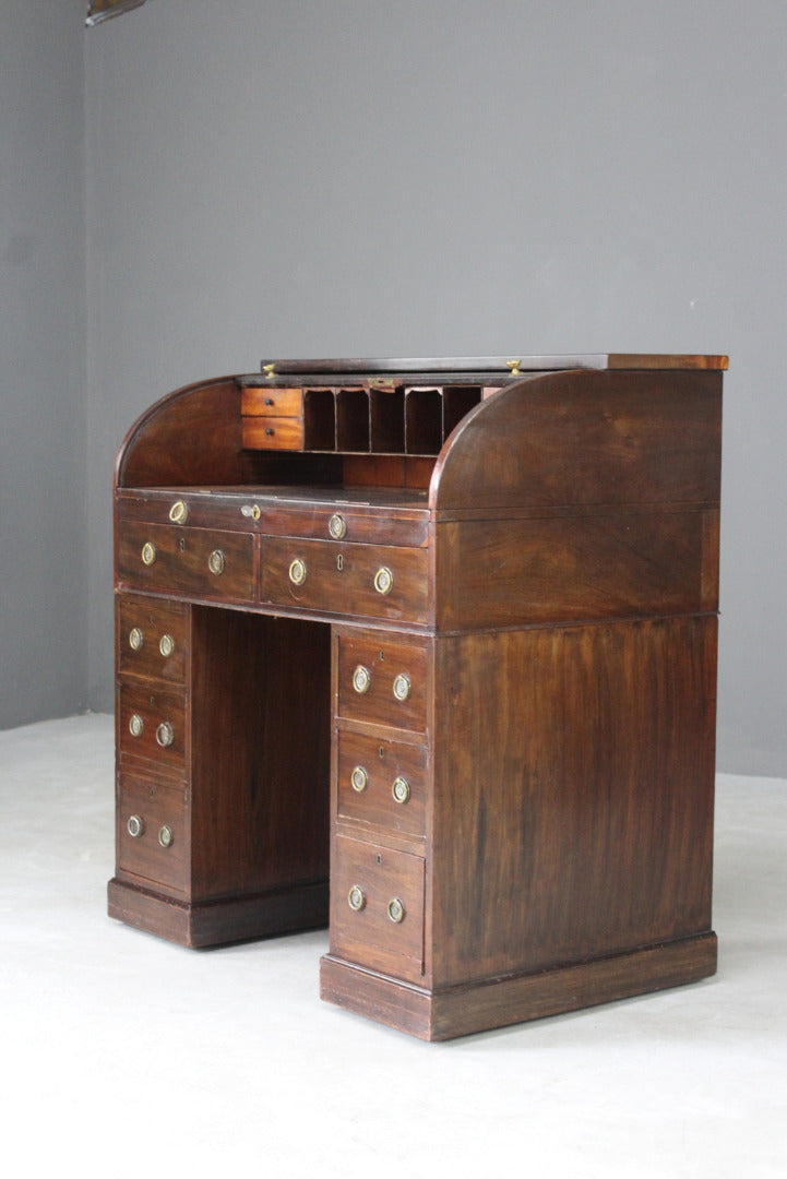 Georgian Mahogany Tambour Desk - Kernow Furniture