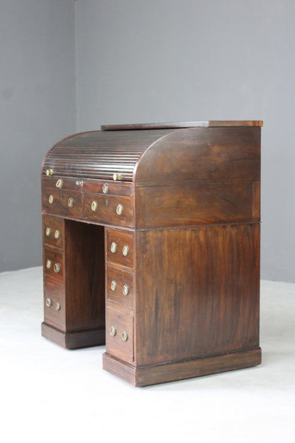 Georgian Mahogany Tambour Desk - Kernow Furniture