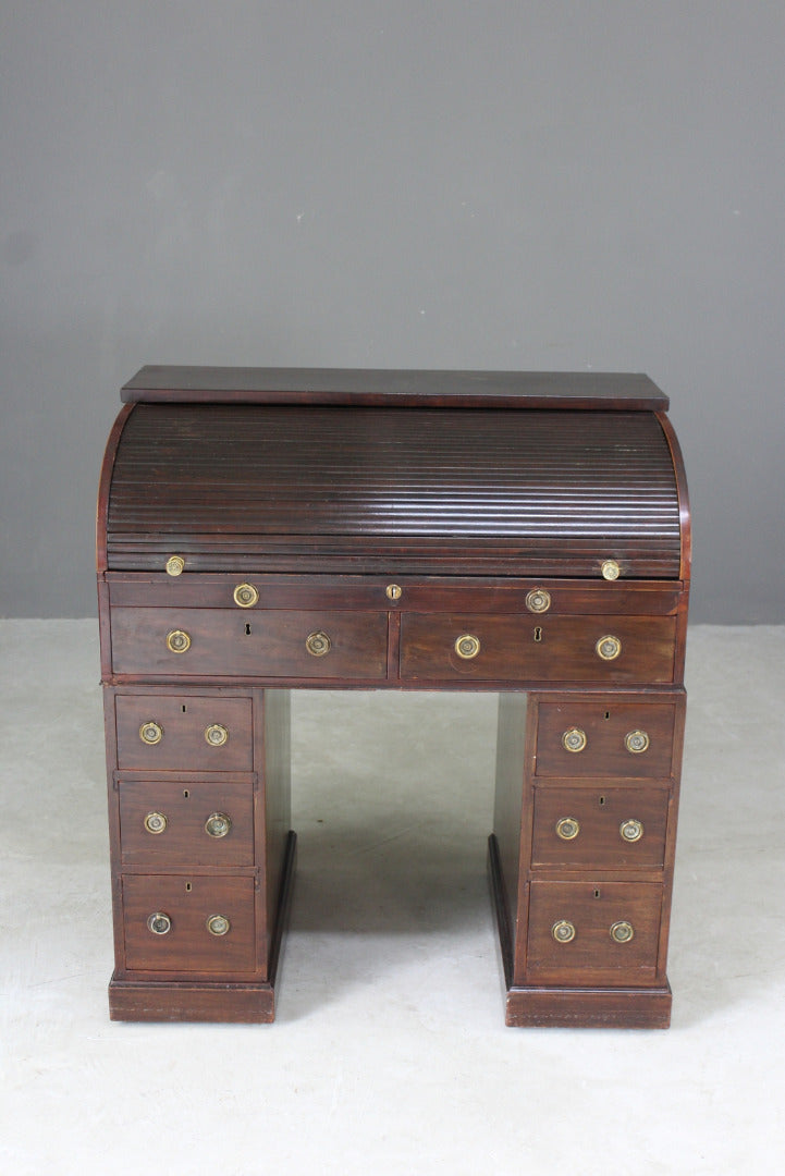 Georgian Mahogany Tambour Desk - Kernow Furniture