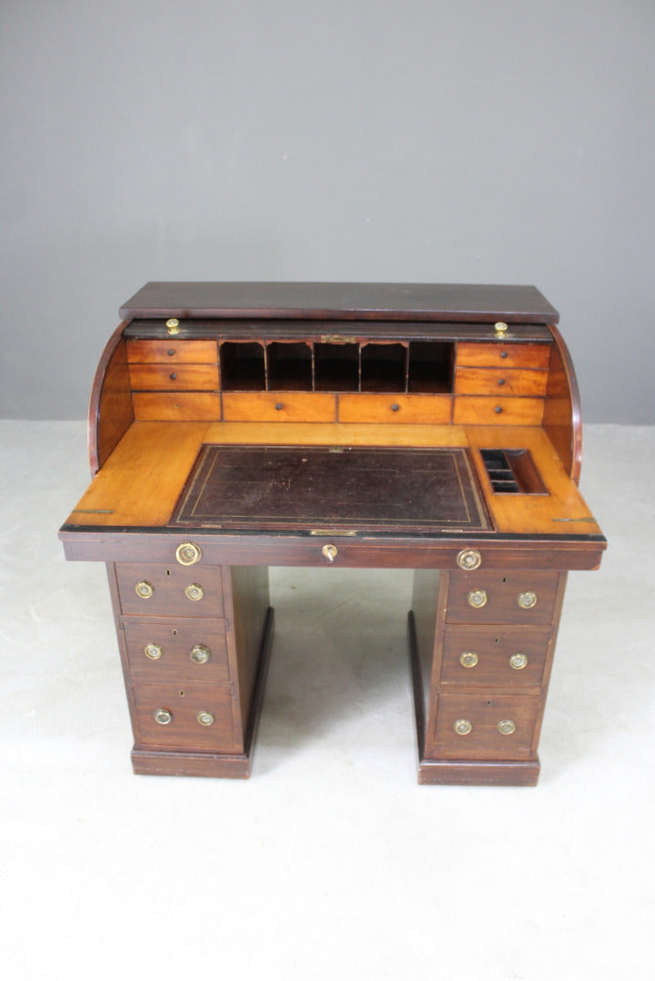 Georgian Mahogany Tambour Desk - Kernow Furniture