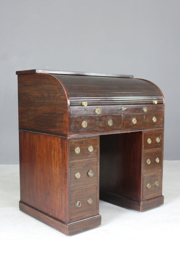 Georgian Mahogany Tambour Desk - Kernow Furniture